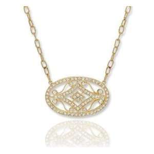    14k Yellow Gold Filigree 1.20 Carat Diamond Necklace: Jewelry