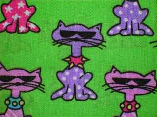New Cats Kitty Animals Feline Sunglasses Fabric BTY  