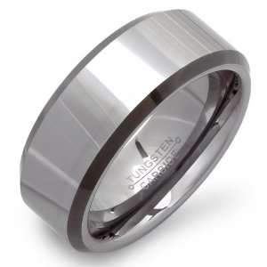   All Shiny Beveled Edges Black Enamel Plated Comfort Fit (Available in