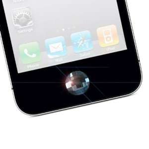  Light Blue / Crystal Button Sticker for Apple iPhone 