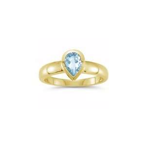  1.65 Cts Aquamarine Solitaire Ring in 18K Yellow Gold 9.5 