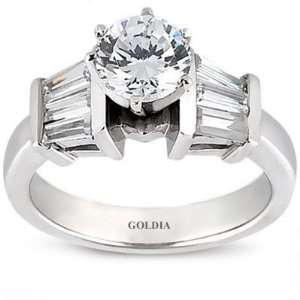  1.23 Ct. Diamond Engagement Ring with Side Diamonds 