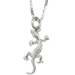 Sterling Silver Lucky Gecko Necklace  