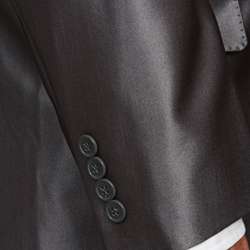 Carlo Lusso Mens Shiny Grey 3 button Suit  