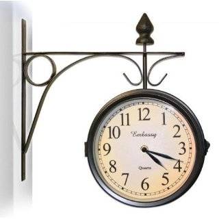 Train Station Clock Thermometer Set Indoor Outdoor Weather Proof 