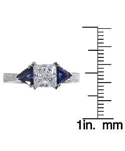 Tacori Platinum Cubic Zirconia and Sapphire Ring  