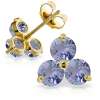 14k solid gold stud earrings with natural tanzanites our price $ 176 