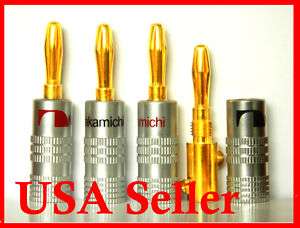   Speaker banana plug connector 24K Gold Plated USA Fast Shipping  