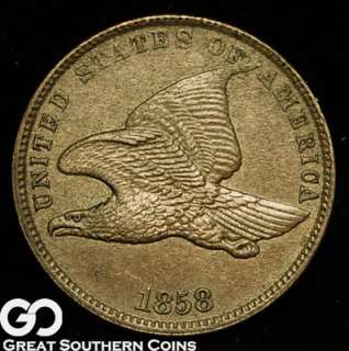 1858 Flying Eagle Cent CHOICE BU Details Cleaned  
