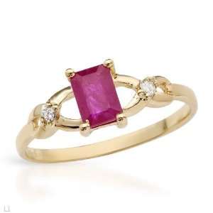  CleverSilvers 0.81.Ctw Ruby Gold Ring   Size 7 