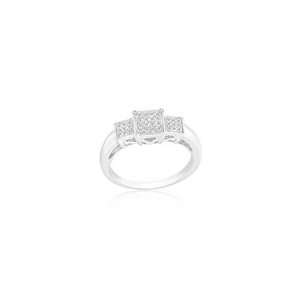  0.15 Cts Diamond Ring in 14K White Gold 4.5 Jewelry