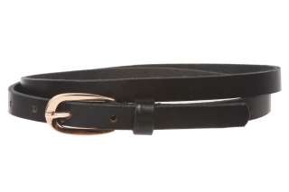 Womens 1/2 (13 mm) Skinny Solid Leather Dress Belt  