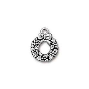  TierraCast Antique Silver (plated) Wreath Charm 16x20mm 
