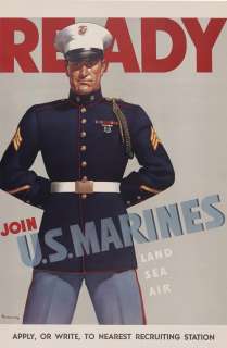 USMC I WANT YOU READY US MARINES POSTER PRINTS WWI WWII UNCLE SAM 