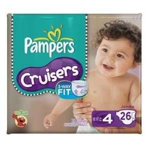 Pampers Cruisers Diapers, Size 4 Jumbo, 26 Count (Pack of 3)  