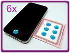 HOME BUTTON STICKER MIX COLOURS BLING 6 PCS FOR APPLE IPHONE 4 4S 3GS 