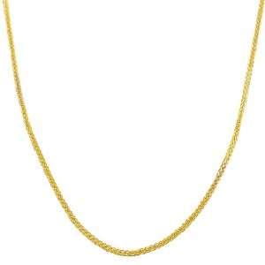    14 Karat Yellow Gold 1.1 mm Square Wheat Chain (18 Inch): Jewelry