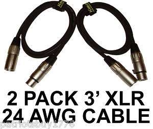 ft XLR Patch Snake Mic Cables 3ft KIrlin Cable 2pak  