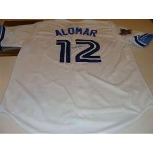 Roberto Alomar Autographed Jersey   World Series Patch   Autographed 