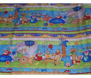 Circus Clowning Around Borders Cotton Quilt Fabric 1/2y  