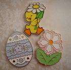 HALLMARK Painted Plastic Cookie Cutters Easter Egg Spring Flower Duck 