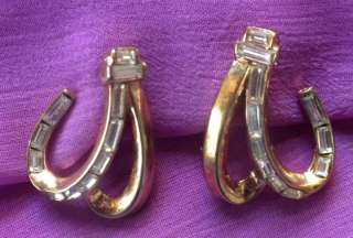 Trifari Place Vendome Earrings, Gold Tone, 1953 Pat. #169,779, A 
