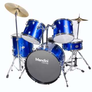 NEW 5 PIECE COMPLETE DRUM SET +CYMBAL+STOOL ~BLUE  
