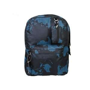   AIR EXPRESS STYLISH BLUE MAP PRINTED BACKPACK FOR SCHOOL/OUTDOOR 13052