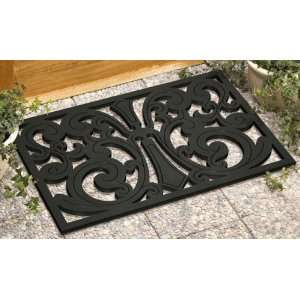  Rubber Rectangle Doormat in Black Patio, Lawn & Garden