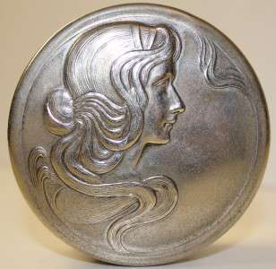   Art Nouveau wmf silver plated lady maiden jewelry box.1900s  