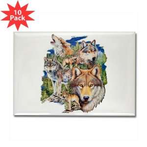  Rectangle Magnet (10 Pack) Wolf Collage: Everything Else