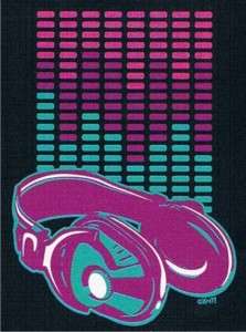 Neon Equalizer HEADPHONES Retro Music DJ Hip Hop Shirt  