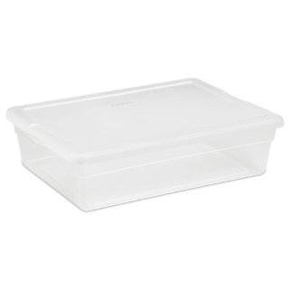 Sterilite 16558010 28 Quart Clear Storage Box See through with White 