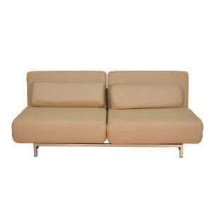    Cream Fabric 2 Seat Sofa Chair Convertible Set: Home & Kitchen