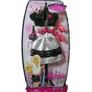  Barbie Fashion Lets Shop Pink Doted Dress: Toys & Games