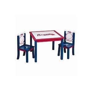Guidecraft Major League Baseball?   Braves Table & Chairs Set:  