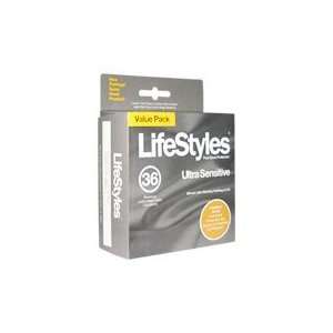  Lifestyles Ultra Sensitive   Lubricant Condoms, 36 Pack 