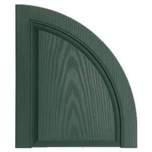   Green Solid Design 1/4 Round Shutter Arch Top (Pair)