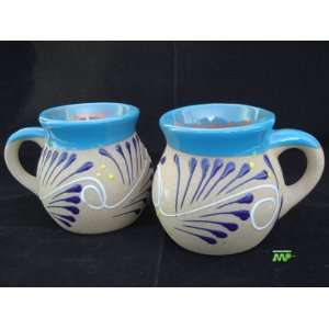  Talavera Ceramic Pottery Coffee Mug 2Pc Set (Jarritos) Mexico 