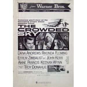 The Crowded Sky Vintage 1960 Pressbook with Dana Andrews 