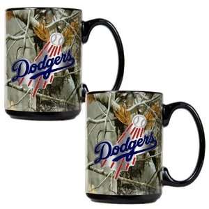  Los Angeles Dodgers Open Field 2pc Ceramic Mug Set: Sports 