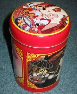 DISNEY Vintage Tin Box container PINOCCHIO Gepetto Jiminy Cricket 