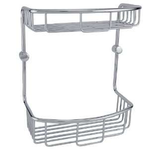   : Solid Brass Two Tiered Rectangular Basket   Chrome: Home & Kitchen