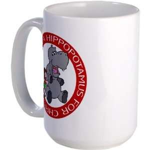  Hippopotamus For Christmas Funny Large Mug by CafePress 