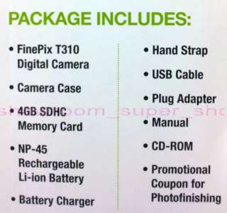 New Fujifilm FinePix T310 14MP 10X 3.0 LCD Digital Camera + 4GB SD 