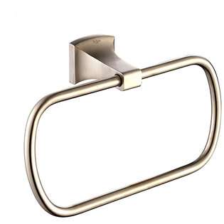   Bathroom Accessories   Square Towel Ring Brushed Nickel at 