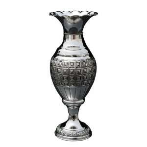  Silver Plated Vase with Rows of Cubes: Home & Kitchen