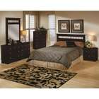   Espresso Wood Finish Queen Headboard With Silver Accents Bedroom Set