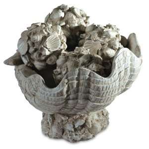   Decorative Footed Bowl with 4 Shell Spheres, Coastal Inspired!!: Home