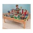 KidKraft Hard Hat Highway Wood Train Table & Toy Set